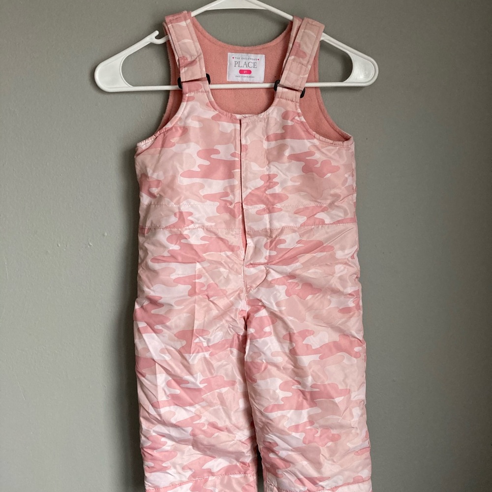 The Children’s Place Army Pink 2T Bib Overalls